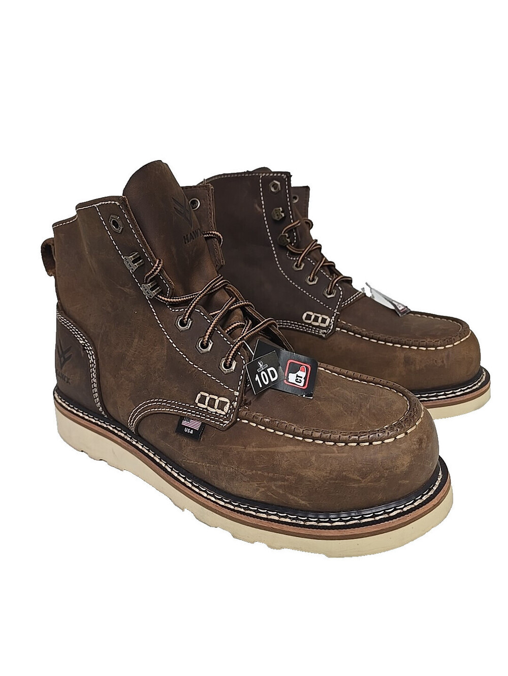 Hawx Men's BHXCOROW132 6" USA Redesigned Composite Toe Work Boot Brown Size 10D